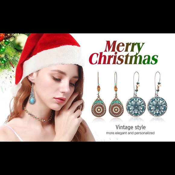 :: Bohemian Vintage Exotica Dangle Earrings - Picture 5 of 6